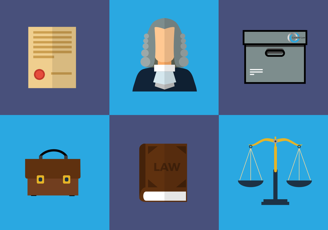 Small Claim icons, judge, justice scales and issue documents